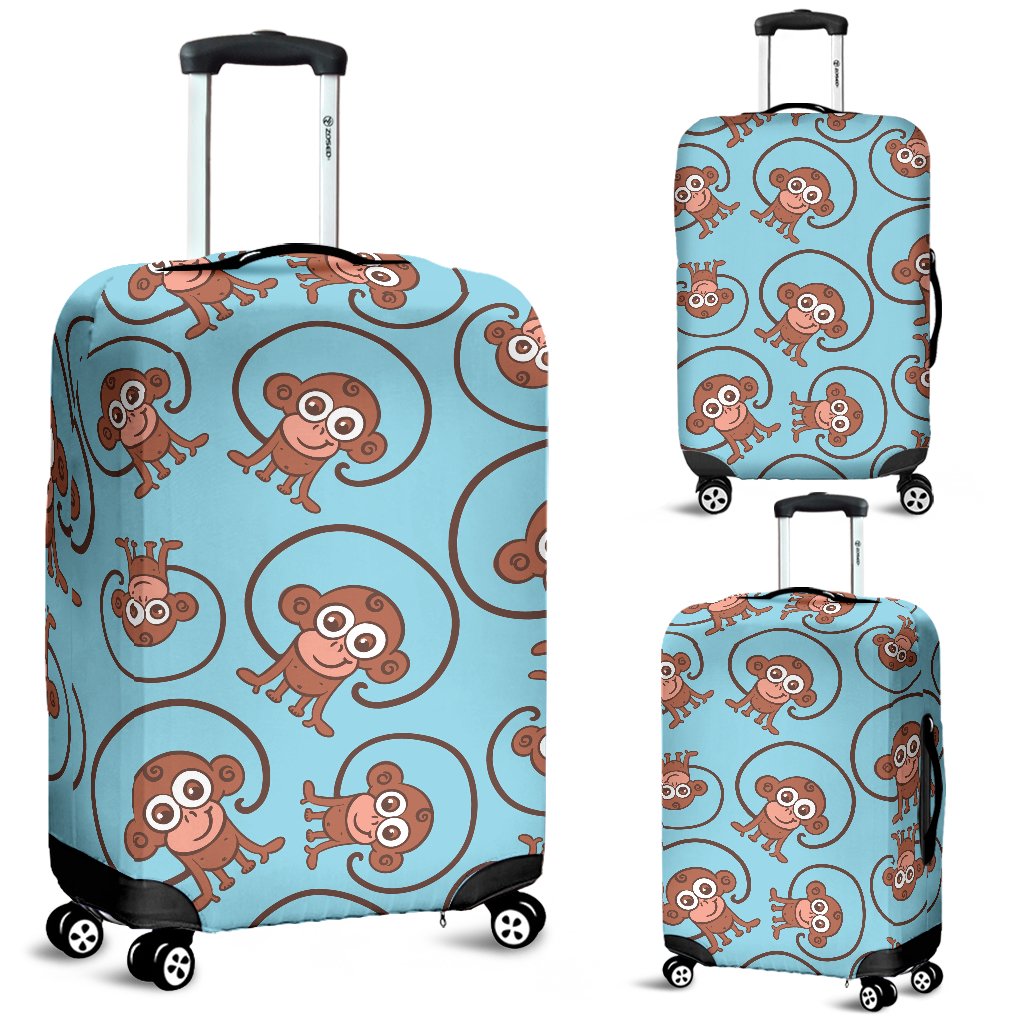 Monkey Cute Design Themed Print Luggage Cover Protector