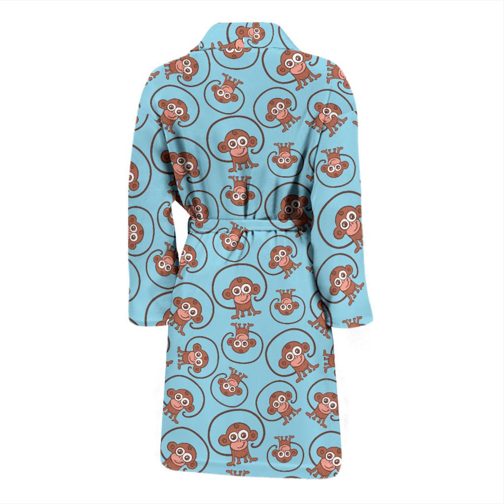 Monkey Cute Design Themed Print Men Bath Robe-JTAMIGO.COM