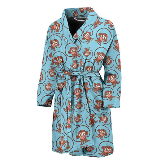 Monkey Cute Design Themed Print Men Bath Robe-JTAMIGO.COM