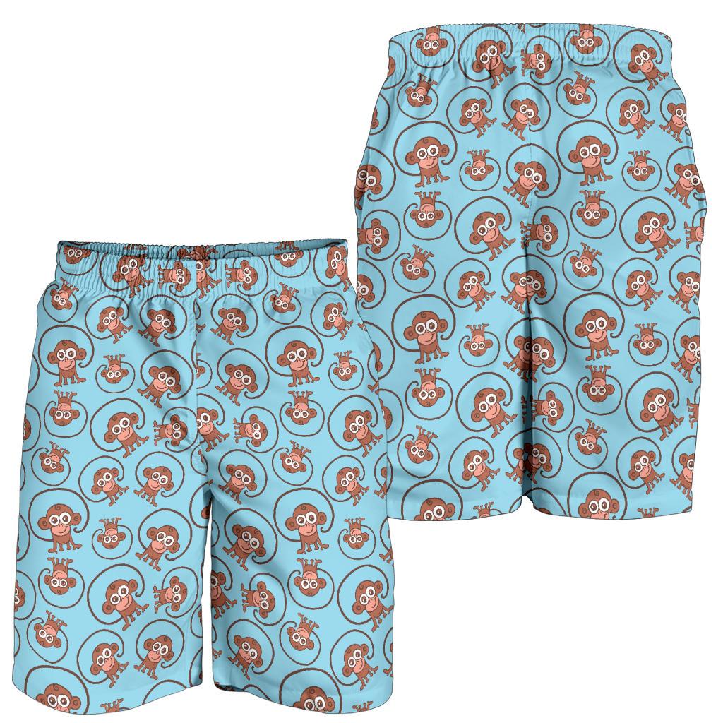 Monkey Cute Design Themed Print Mens Shorts-JTAMIGO.COM