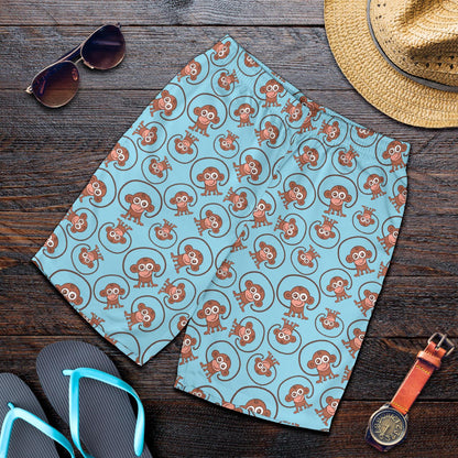 Monkey Cute Design Themed Print Mens Shorts-JTAMIGO.COM