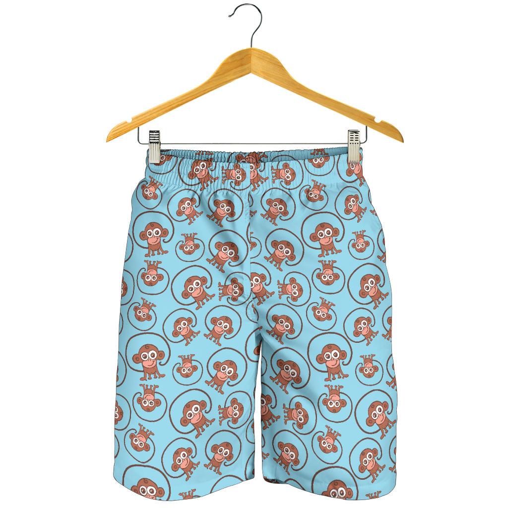 Monkey Cute Design Themed Print Mens Shorts-JTAMIGO.COM