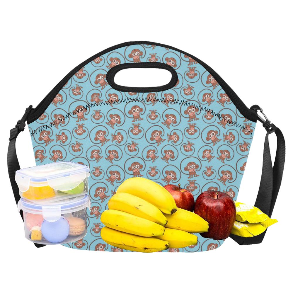 Monkey Cute Design Themed Print Neoprene Lunch Bag (Model 1669)(Large)-JTAMIGO.COM