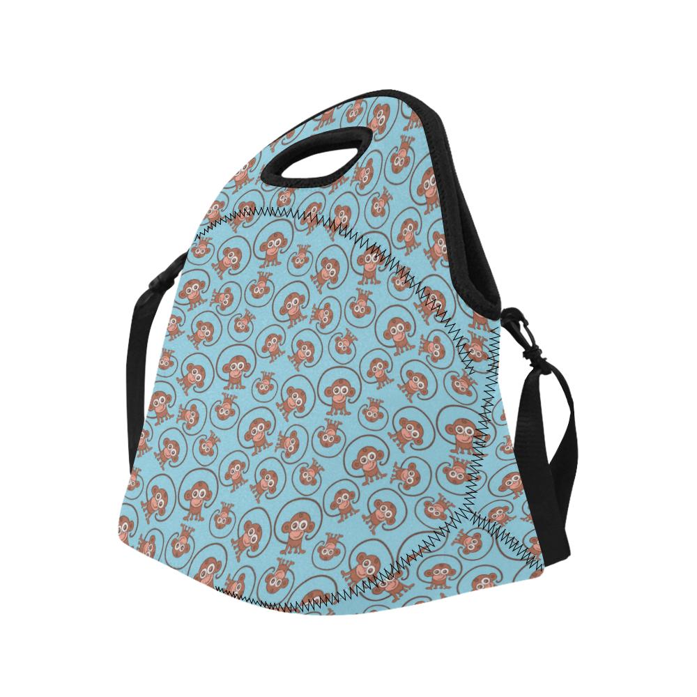 Monkey Cute Design Themed Print Neoprene Lunch Bag (Model 1669)(Large)-JTAMIGO.COM
