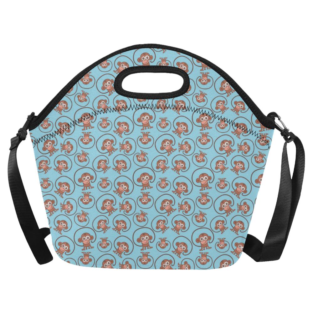 Monkey Cute Design Themed Print Neoprene Lunch Bag (Model 1669)(Large)-JTAMIGO.COM