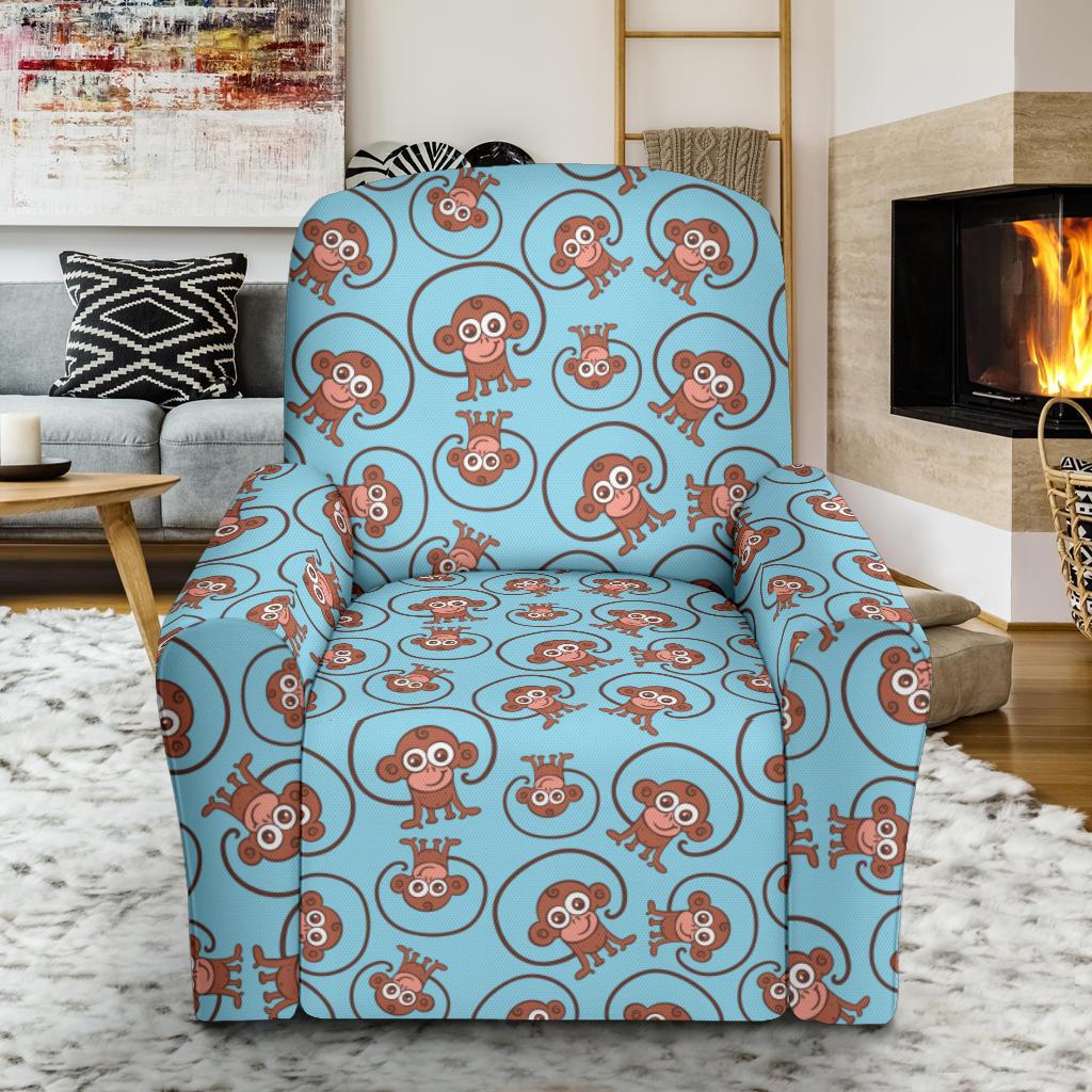 Monkey Cute Design Themed Print Single Sofa Slipcover -JTAMIGO.COM