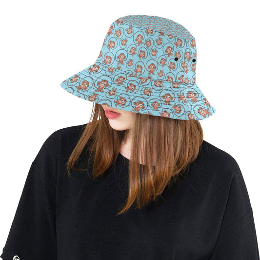 Monkey Cute Design Themed Print Unisex Bucket Hat