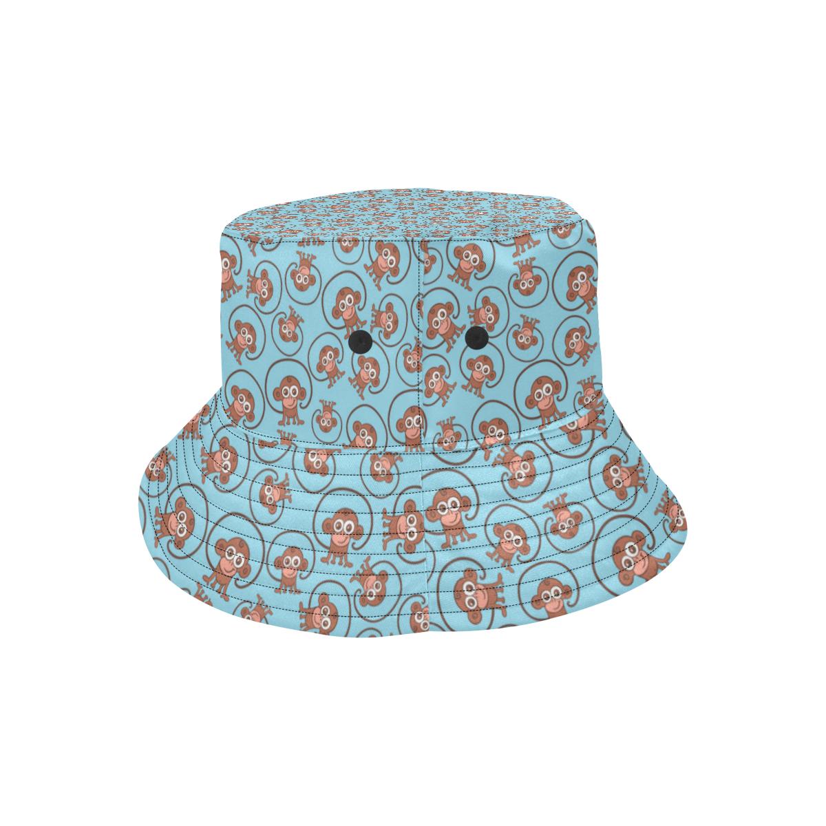 Monkey Cute Design Themed Print Unisex Bucket Hat