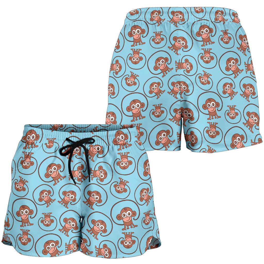 Monkey Cute Design Themed Print Women Shorts-JTAMIGO.COM