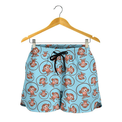 Monkey Cute Design Themed Print Women Shorts-JTAMIGO.COM