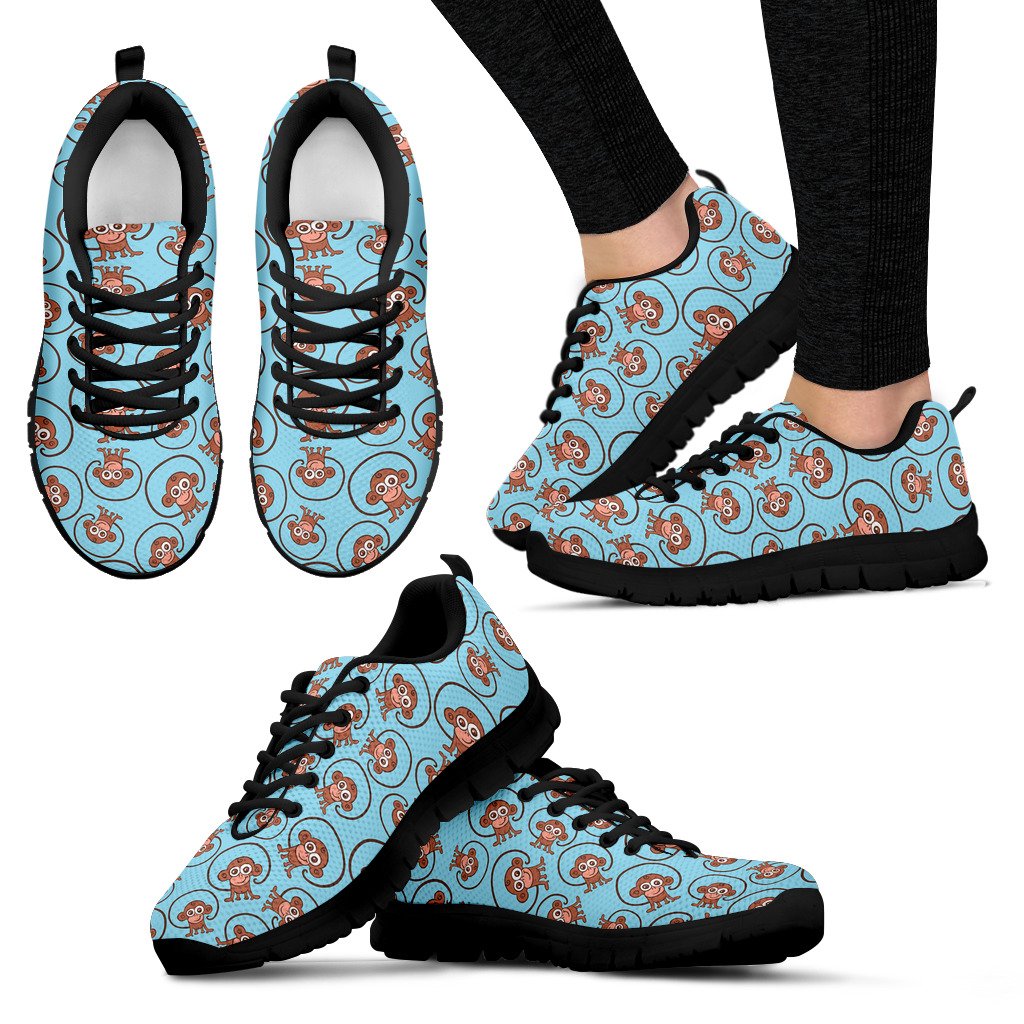 Monkey Cute Design Themed Print Women Sneakers Shoes