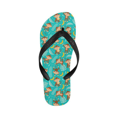 Monkey Happy Design Themed Print Flip Flops-JTAMIGO.COM
