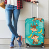 Monkey Happy Design Themed Print Luggage Cover Protector