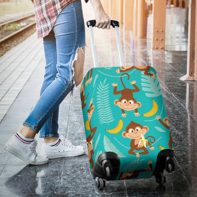 Monkey Happy Design Themed Print Luggage Cover Protector
