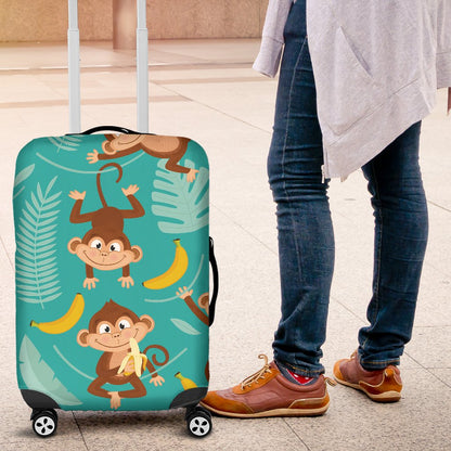 Monkey Happy Design Themed Print Luggage Cover Protector