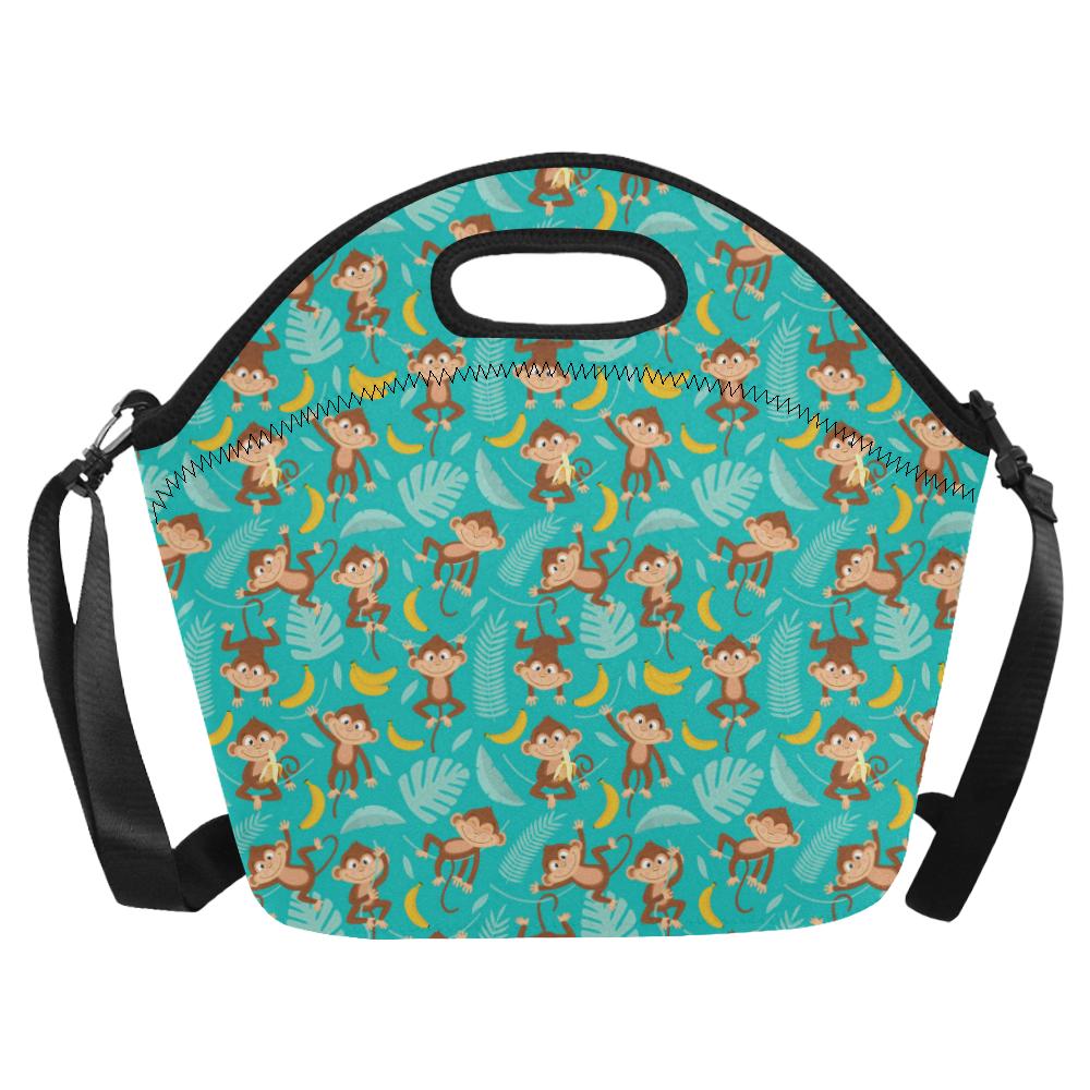 Monkey Happy Design Themed Print Neoprene Lunch Bag (Model 1669)(Large)-JTAMIGO.COM
