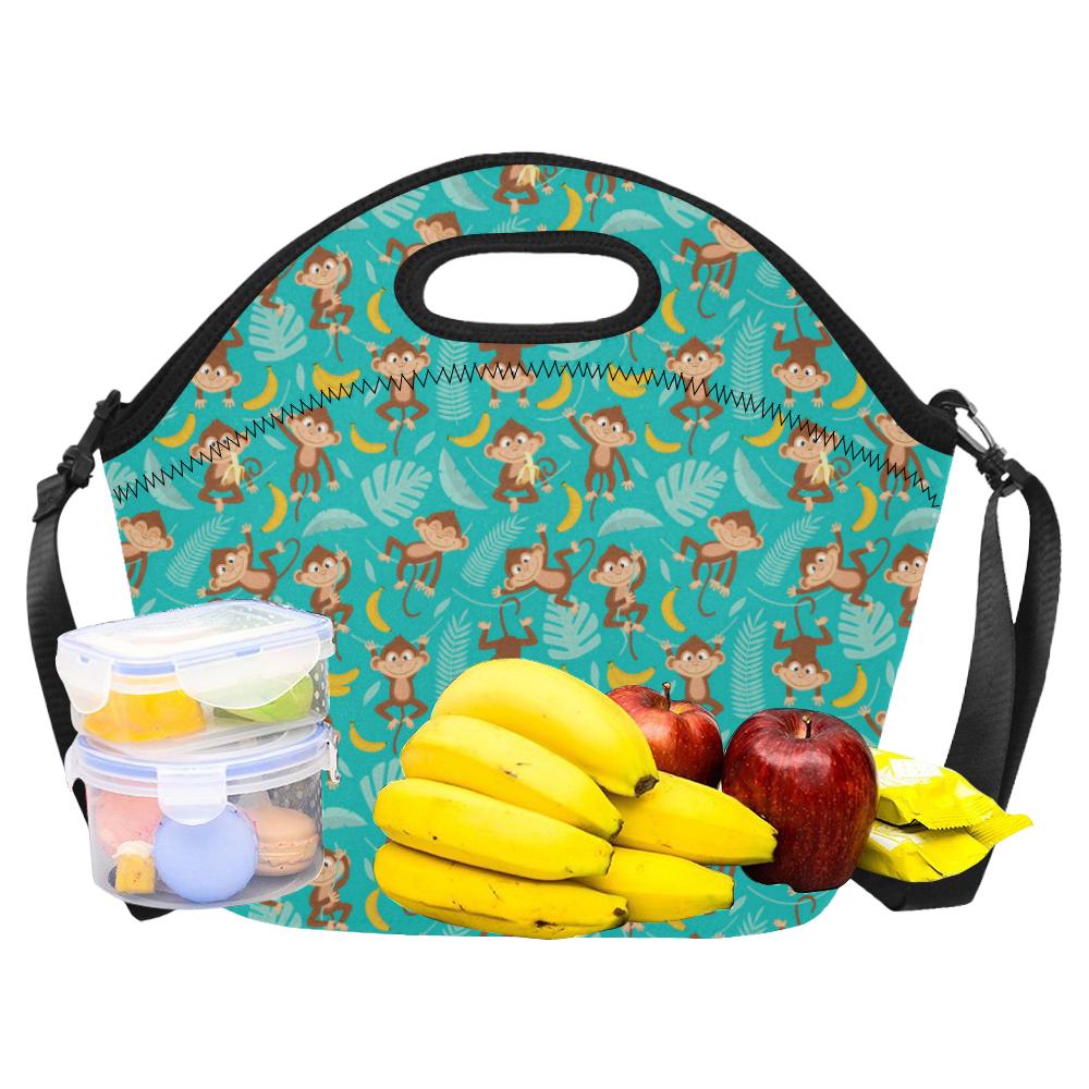 Monkey Happy Design Themed Print Neoprene Lunch Bag (Model 1669)(Large)-JTAMIGO.COM