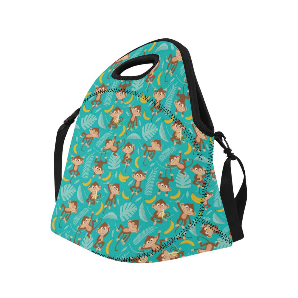 Monkey Happy Design Themed Print Neoprene Lunch Bag (Model 1669)(Large)-JTAMIGO.COM