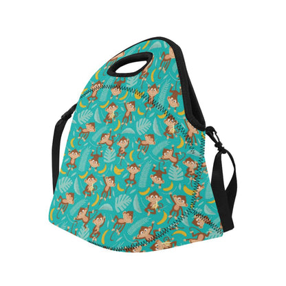 Monkey Happy Design Themed Print Neoprene Lunch Bag (Model 1669)(Large)-JTAMIGO.COM