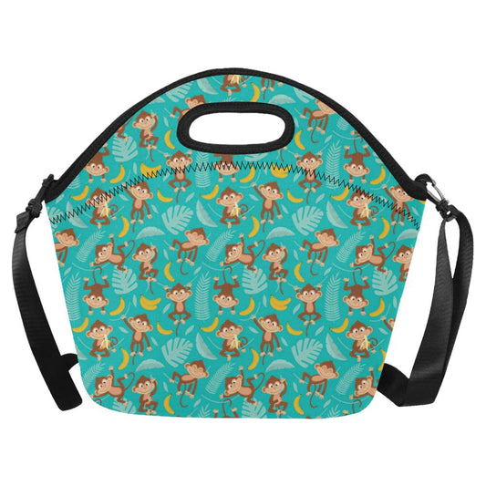 Monkey Happy Design Themed Print Neoprene Lunch Bag (Model 1669)(Large)-JTAMIGO.COM