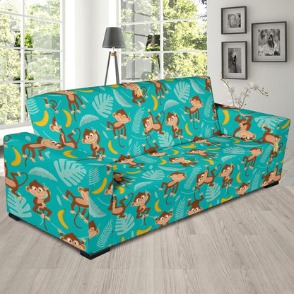 Monkey Happy Design Themed Print Sofa Slipcover-JTAMIGO.COM
