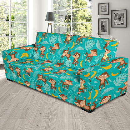 Monkey Happy Design Themed Print Sofa Slipcover-JTAMIGO.COM