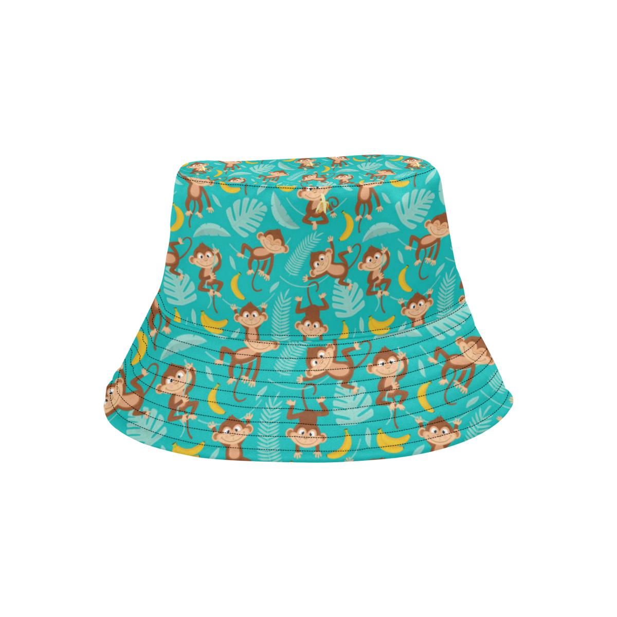 Monkey Happy Design Themed Print Unisex Bucket Hat