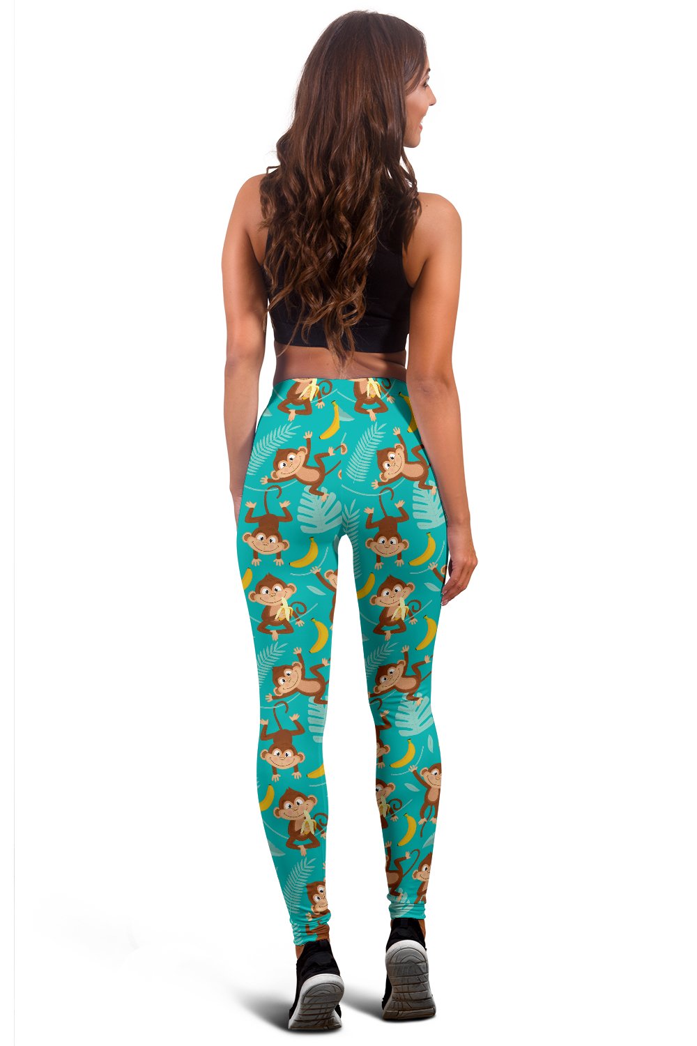 Monkey Happy Design Themed Print Women Leggings