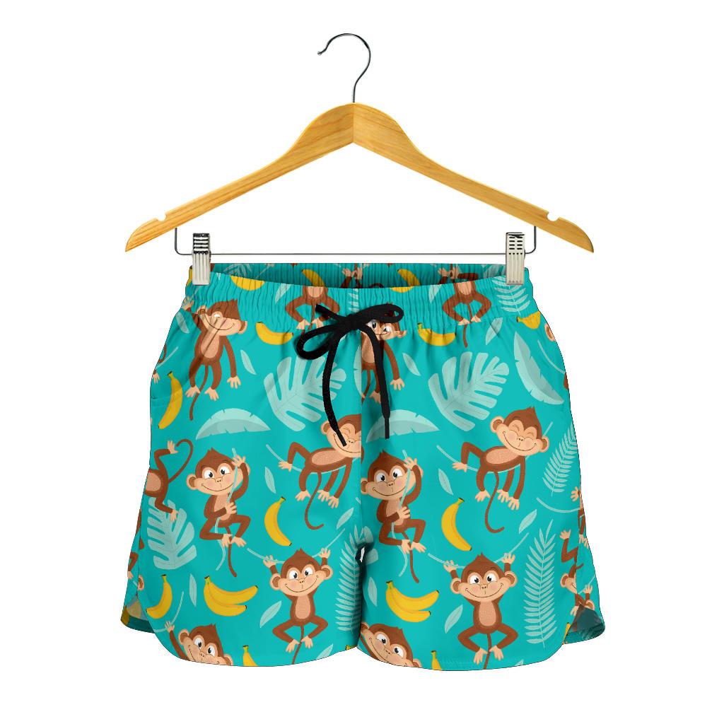 Monkey Happy Design Themed Print Women Shorts-JTAMIGO.COM