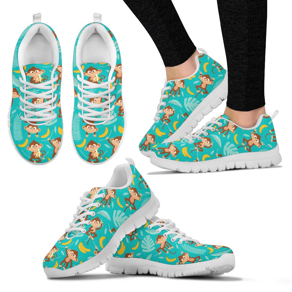 Monkey Happy Design Themed Print Women Sneakers Shoes
