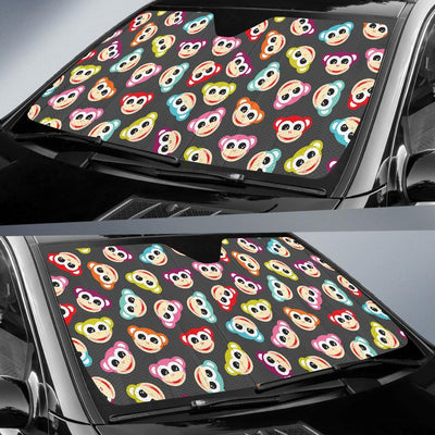 Monkey Head Design Themed Print Car Sun Shade For Windshield
