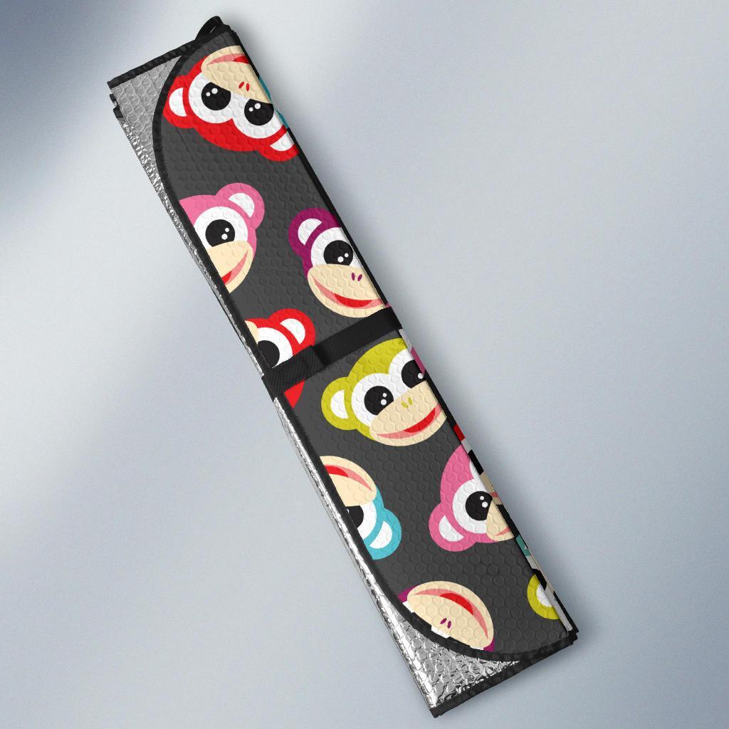 Monkey Head Design Themed Print Car Sun Shade For Windshield