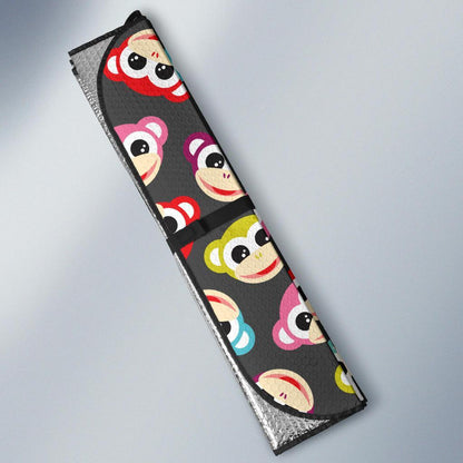 Monkey Head Design Themed Print Car Sun Shade For Windshield