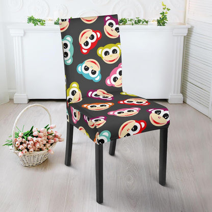 Monkey Head Design Themed Print Dining Chair Slipcover-JTAMIGO.COM