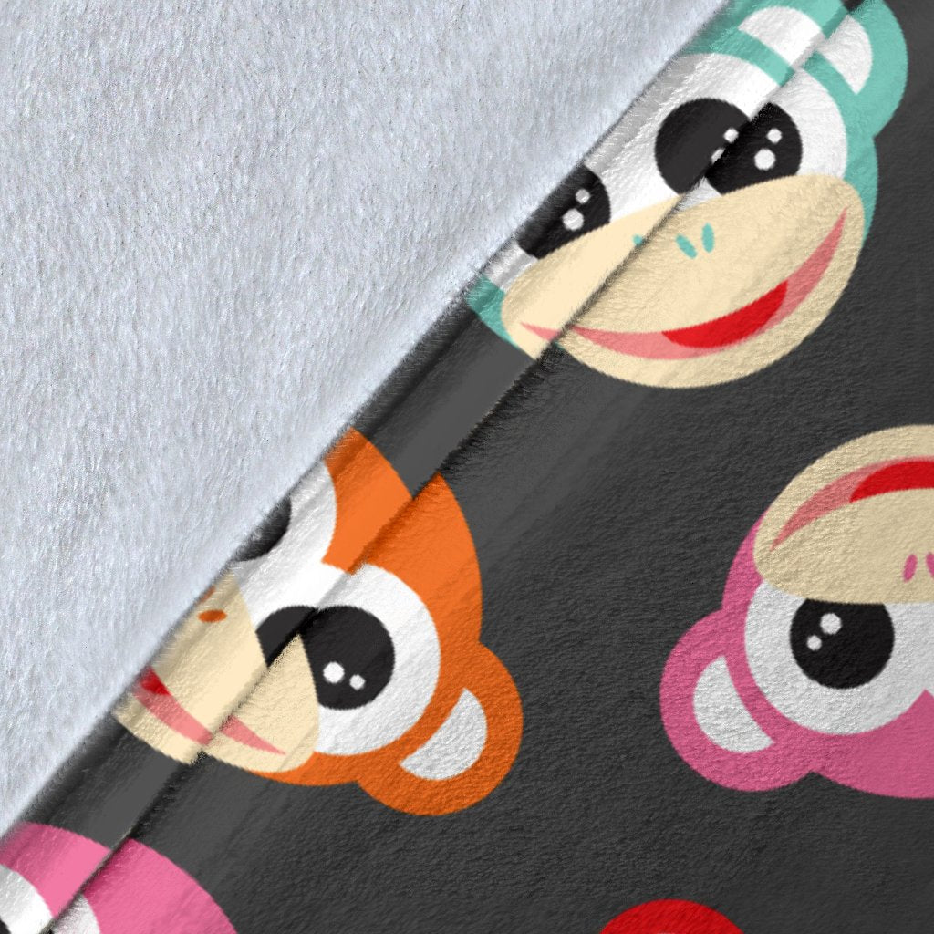 Monkey Head Design Themed Print Fleece Blanket