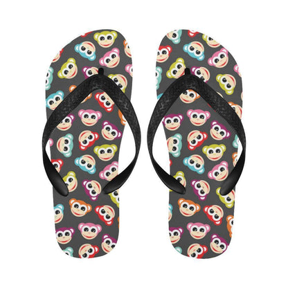 Monkey Head Design Themed Print Flip Flops-JTAMIGO.COM