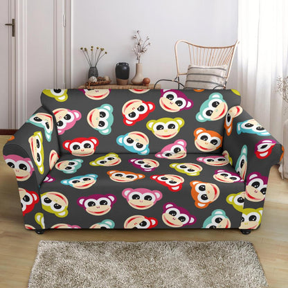 Monkey Head Design Themed Print Loveseat Slipcover-JTAMIGO.COM