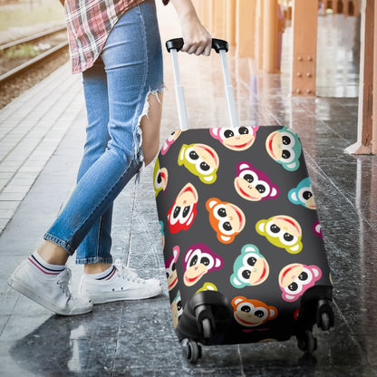 Monkey Head Design Themed Print Luggage Cover Protector