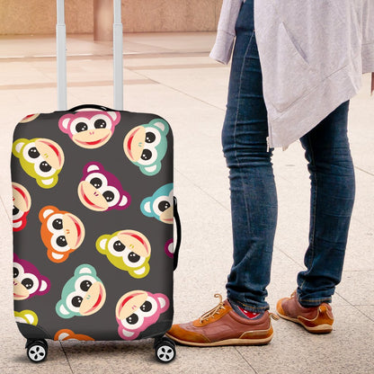 Monkey Head Design Themed Print Luggage Cover Protector