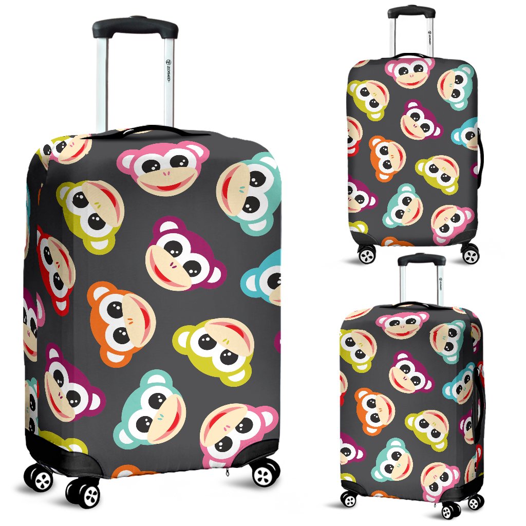 Monkey Head Design Themed Print Luggage Cover Protector