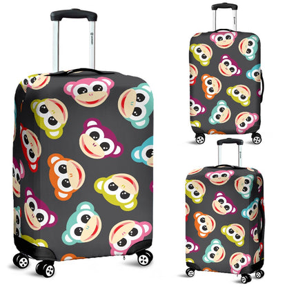 Monkey Head Design Themed Print Luggage Cover Protector