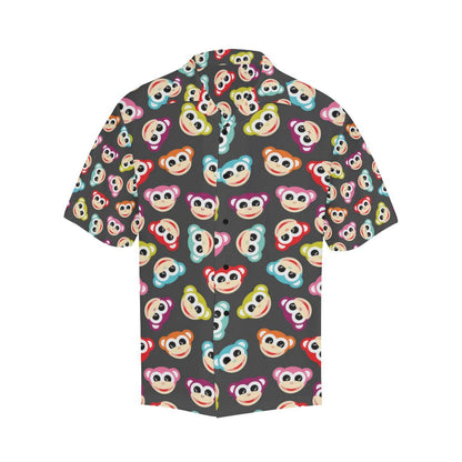 Monkey Head Design Themed Print Men Aloha Hawaiian Shirt