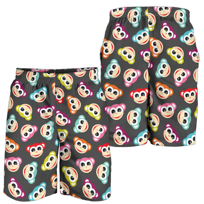 Monkey Head Design Themed Print Mens Shorts-JTAMIGO.COM