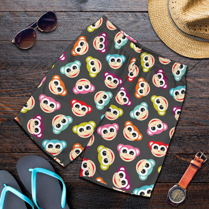 Monkey Head Design Themed Print Mens Shorts-JTAMIGO.COM