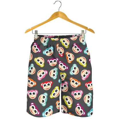 Monkey Head Design Themed Print Mens Shorts-JTAMIGO.COM