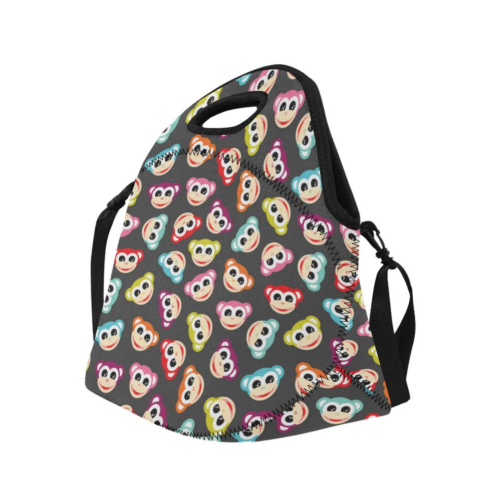 Monkey Head Design Themed Print Neoprene Lunch Bag (Model 1669)(Large)-JTAMIGO.COM