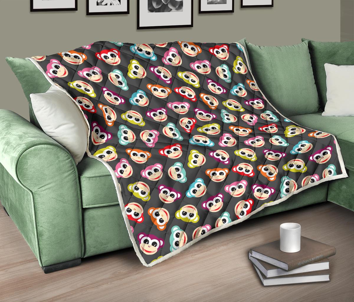 Monkey Head Design Themed Print Premium Quilt-JTAMIGO.COM