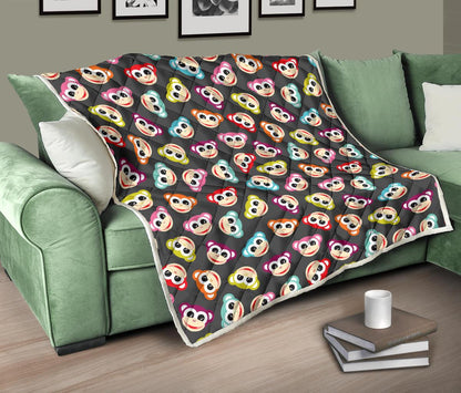 Monkey Head Design Themed Print Premium Quilt-JTAMIGO.COM