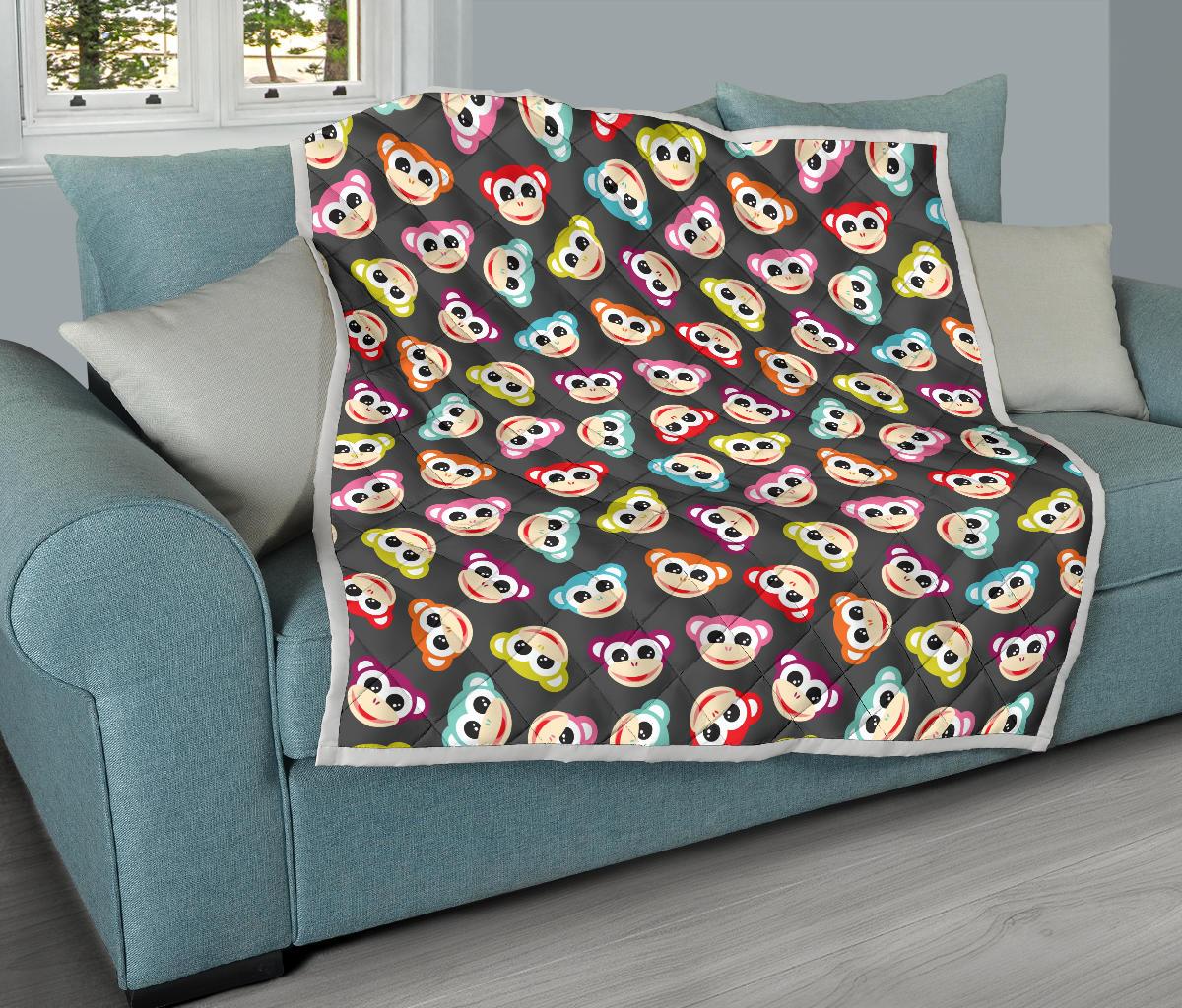Monkey Head Design Themed Print Premium Quilt-JTAMIGO.COM