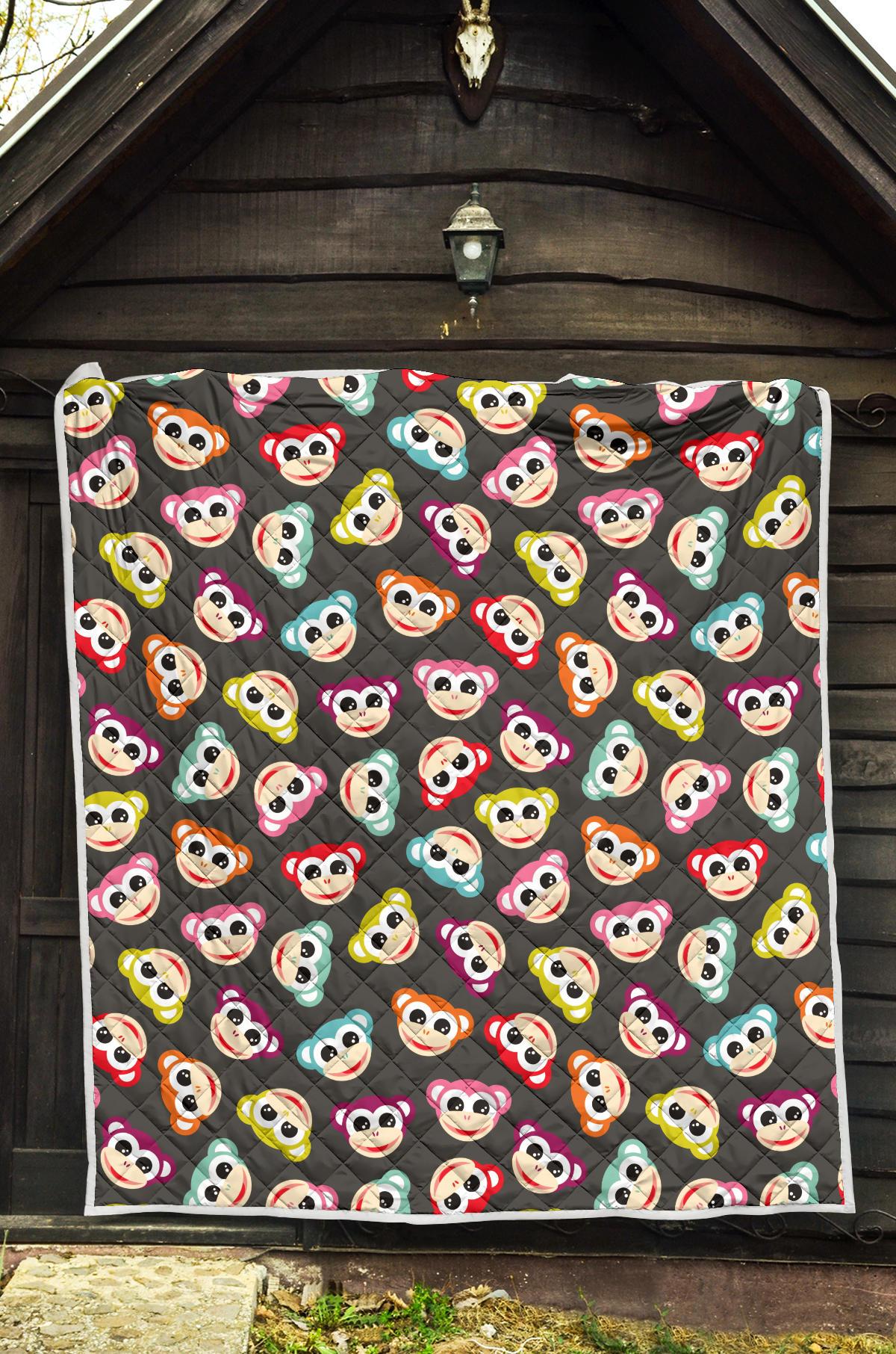 Monkey Head Design Themed Print Premium Quilt-JTAMIGO.COM